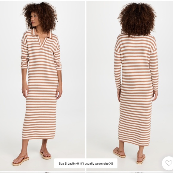 525 Stripe Polo Maxi Dress 🤎 medium - Picture 1 of 9